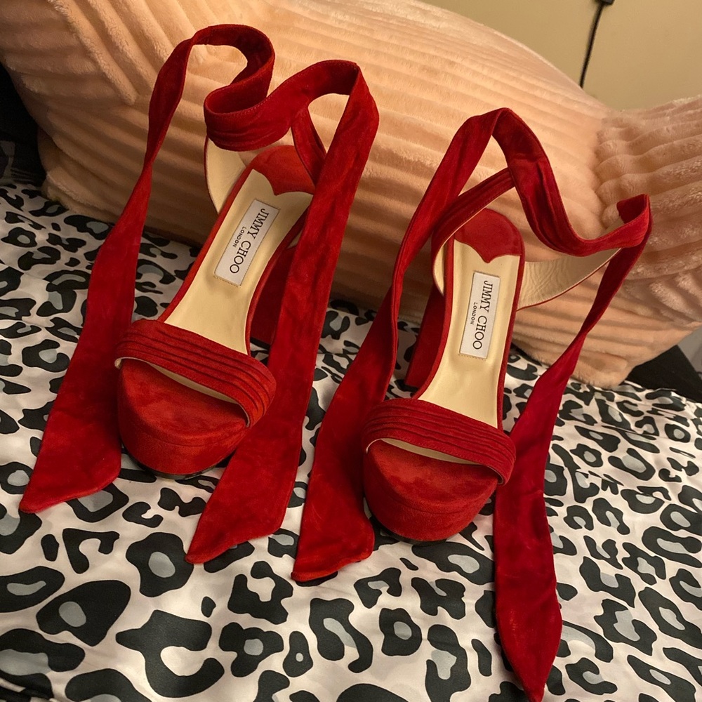 Jimmy Choo - Kaytrin Suede Sandals - Size 10